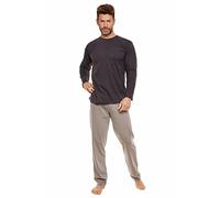 Selente Sweet Dreams Pyjama Homme Tendance en 100% Pur Coton, Anthracite imprimé, L