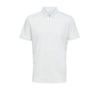 SELETED HOMME Polo Slhfave Zip SS, Cloud Dancer, XL