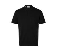 SELETED HOMME Slhberg SS Knit Polo Noos pour Homme, Noir, XL