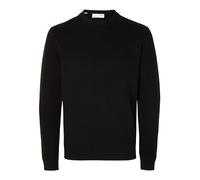 SELETED HOMME Slhdane Ls Knit Structure Crew Neck Noos Pull en Tricot, Noir