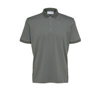 SELETED HOMME Slhfave Zip SS Polo, Agave Green