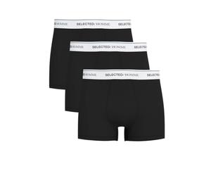 SELETED HOMME SLHLIAM Noos Lot de 3 Boxers, Noir/détail : wb1 - Blanc, L