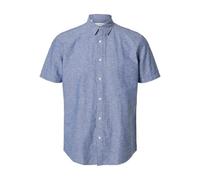 SELETED HOMME Slhreg-New Linen T-Shirt SS Noos Chemise à Manches Courtes, Denim Bleu médium, XXL