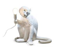 Seletti 14882" Monkey Lampe singe assis en résine, hauteur 32 cm, blanc 34 x 30 cm 40,4 x 37 x 33,6 cm