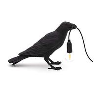 SELETTI lampe de table BIRD LAMP WAITING à LED BLACK EDITION (Noir - Résine)