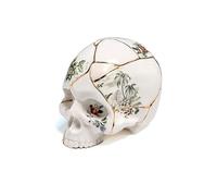 SELETTI crâne humain SKULL KINTSUGI (Blanc et or - Porcelaine)