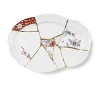 SELETTI plateau KINTSUGI TRAY (Blanc et or - Porcelaine)