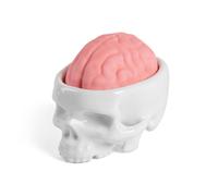 SELETTI porte-savon BRAIN WASH en forme de crâne avec savon (Blanc / Rosé - Porcelaine et savon végétal)