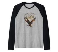 S'élever sur des Ailes d'aigle Isaïe 40:31 Design d'aigle Manche Raglan