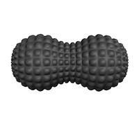 SELEWARE Double Lacrosse Peanut Balle de massage pour le dos, les épaules, la colonne vertébrale, les jambes, Peanut Roller pour les tissus profonds, Trigger Point Muscle Massager Ball, Noir