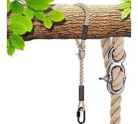SELEWARE Kit de suspension pour balancelle d'arbre, corde réglable rapide et facile à accrocher pour intérieur et extérieur, branche d'arbre, camping, aire de jeux (beige, 101,6 cm, 1 pièce)