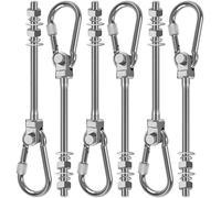 SELEWARE Lot de 6 Crochets de balançoire Robustes en Acier Inoxydable d'une capacité de 680,4 kg pour Poutre en Bois/Acier, matériel de balançoire de Porche de 17,8 cm x M2/12,7 cm pour Aire de Jeux