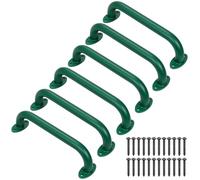 SELEWARE Lot de 6 poignées de sécurité Vertes de 30,5 cm pour Aire de Jeu pour Enfants, Ensemble de poignées balançoires, Barres d'appui pour intérieur et extérieur, Barres de Singe pour cabane dans