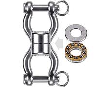 SELEWARE Pivotant pivotant à roulement silencieux, acier inoxydable 1200LB Accessoire de suspension pour dispositif rotatif à 360 ° avec 2 boucles amovibles pour balançoire d'arbre, chaise hamac, yoga