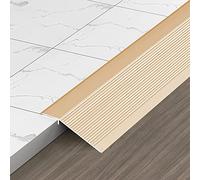 self Adhesive Aluminum Thresholds Reducer Flute,Floor Transition Strip Wood to Tile, Entry Ramp for Outside Door(Gold 1,Length 1.2m/47 in)