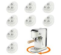 Self Adhesive Caster Wheels - 360° Swivel Universal Wheel, Mini Roller Ball Transfer Bearing for Small Kitchen Appliances, Storage Box, Trash Can (with 3 Ball Bearings, White, 8 PCS)