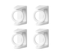 Self Adhesive Curtain Rod Bracket No Drilling 4 Pcs Towel Pole Holder with 360 Rotating Ring White Wall Fixing Rod Hangers Hooks