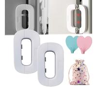 Self-Adhesive Fridge Lock Latch System, Refrigerator Lock Freezer Safety Lock, Freezer Lock for Upright Freezer, For Prevent Protect Kids Children Pets Search the Refrigerators (white,2pcs)
