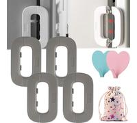 Self-Adhesive Fridge Lock Latch System, Refrigerator Lock Freezer Safety Lock, Freezer Lock for Upright Freezer, For Prevent Protect Kids Children Pets Search the Refrigerators (grey,4pcs)