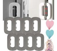Self-Adhesive Fridge Lock Latch System, Refrigerator Lock Freezer Safety Lock, Freezer Lock for Upright Freezer, For Prevent Protect Kids Children Pets Search the Refrigerators (grey,8pcs)