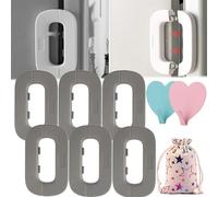 Self-Adhesive Fridge Lock Latch System, Refrigerator Lock Freezer Safety Lock, Freezer Lock for Upright Freezer, For Prevent Protect Kids Children Pets Search the Refrigerators (grey,6pcs)