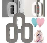 Self-Adhesive Fridge Lock Latch System, Refrigerator Lock Freezer Safety Lock, Freezer Lock for Upright Freezer, For Prevent Protect Kids Children Pets Search the Refrigerators (grey,3pcs)
