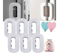 Self-Adhesive Fridge Lock Latch System, Refrigerator Lock Freezer Safety Lock, Freezer Lock for Upright Freezer, For Prevent Protect Kids Children Pets Search the Refrigerators (white,6pcs)