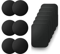 Self-Adhesive Metal Plate For Car Phone Magnet Set Of 12 Adhesive Metal Plates For Magnetic Phone Holder, 6 Round & 6 Rectangles