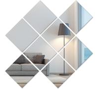 Self Adhesive Mirror Tiles 15 X 15 Cm Mirror Sticker 8 Pieces Hd Square Mirrors Mirror Tiles Suitable For: Wall Decoration, Bathroom, Living Room, Bedroom, Etc.