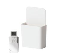 Self Adhesive Remote Case - Wall Control Holder, Storage Box Bracket | Universal Mounted Media Accessory Management System Component, Multi Purpose Nightstand Stationary Container With Charging Hole