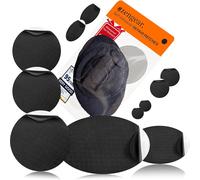 Self Adhesive Repair Patches-Waterproof Tear Resistant Polyester Fabric For Down Jacket,Jacket,Ski Suit,Shoes,Tent (Black)