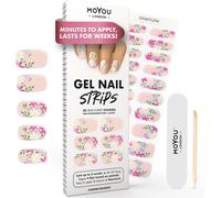 Self Adhesive Semi-Cured Gel Nail Stickers Uv Led Lamp Required 20 Gel Nail Polish Wraps Nail Art Stickers - Flower Bouquet