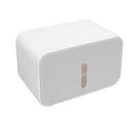 Self Adhesive Toilet Paper Holder, Wall Mounted Toilet Roll Holder Box, No Drilling Cat Proof Paper Roll Dispenser for Bathroom, Laundry Room, 8.3in×5.3in×5.3in (Grey)