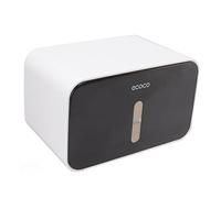 Self Adhesive Toilet Paper Holder, Wall Mounted Toilet Roll Holder Box, No Drilling Cat Proof Paper Roll Dispenser for Bathroom, Laundry Room, 8.3in×5.3in×5.3in (Black)