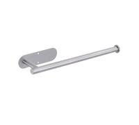 Self Adhesive Toilet Paper Towel Holder Punch-Free Roll Kitchen Hook Storage Stainless(Lengthen Silver)