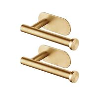 Self Adhesive Toilet Paper Towel Holder Stainless Steel Wall Mount No Punching Tissue Roll Dispenser(2Pcs Gold)
