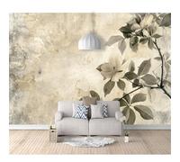 Self-adhesive Wallpaper 3D Custom Mural Black and white florals, simple gray 100x70cm Wall Art Decor Sticker Home Decorations for Adult Bedroom Living Room Stickers