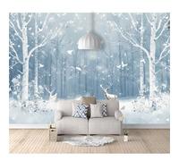 Self-adhesive Wallpaper 3D Custom Mural Fantasy forest animal deer winter 100x70cm Wall Art Decor Sticker Home Decorations for Adult Bedroom Living Room Stickers