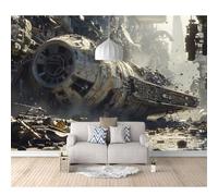 Self-adhesive Wallpaper 3D Custom Mural Spaceship ruins 100x70cm Wall Art Decor Sticker Home Decorations for Adult Bedroom Living Room Stickers