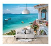 Self-adhesive Wallpaper 3D Large Wall Murals Painted Beach scenery flowers nature 100x70cm Sticker For Adults Room Picture Art Decor Paintings Living Bedroom Posters