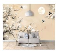Self-adhesive Wallpaper 3D Large Wall Murals Painted Vintage flower bird orchid beige 100x70cm Sticker For Adults Room Picture Art Decor Paintings Living Bedroom Posters