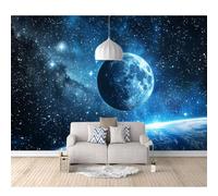 Self-adhesive Wallpaper 3D Photo Earth, moon, starry sky, space 100x70cm Mural Kitchen Bedroom Wall Living Room The for Office Dining