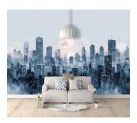 Self-adhesive Wallpaper Decoration for Living Room Office Moon watercolor modern city night scene 100x70cm Custom 3D Photo Bedroom Wall Painting Mural