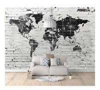 Self-adhesive Wallpaper Wall Stickers Retro brick black and white map 100x70cm Mural 3D For Living Room Bedroom Restaurant Office Photo Decoration Tv Background Art Poster