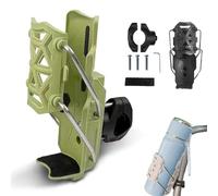 Self Adjusting Cup Holder, Adaptive Cycling Bottle Holder, Adjustable Handlebar Crash Bar Mount Cup Cage, 360 Degree Rotating Motorcycle Bicycle Water Bottle Holder (Green1)