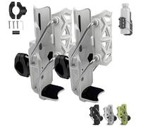 Self Adjusting Cup Holder, Adaptive Cycling Bottle Holder, Adjustable Handlebar Crash Bar Mount Cup Cage, 360 Degree Rotating Motorcycle Bicycle Water Bottle Holder (White2)