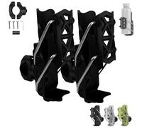 Self Adjusting Cup Holder, Adaptive Cycling Bottle Holder, Adjustable Handlebar Crash Bar Mount Cup Cage, 360 Degree Rotating Motorcycle Bicycle Water Bottle Holder (Black2)