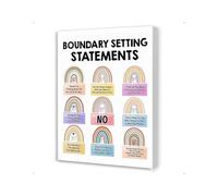 Self Care Communication Art Boundary Setting Statements Canvas for Home Office Study Wellness Room Healthy Relationships Wall Decor(Unframed,16x24inch(40x60cm))