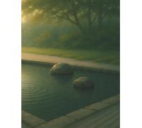 Self-Care Planner - Tranquil Rock Pool: A mindful space to nurture your well-being, track your mood, and reflect with gratitude each day