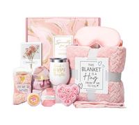 Self-Care Set, Luxury Spa Gift Box with Soft Flannel Blanket, Pampering Relaxation Kit, Cozy Wellness for Birthdays, Holidays, Mother’s Day, 10.63x9.06x5.12 Inches